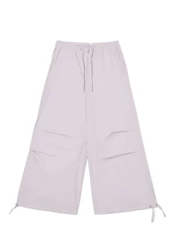Sale Cropp Bawełniane spodnie wide leg beżowy