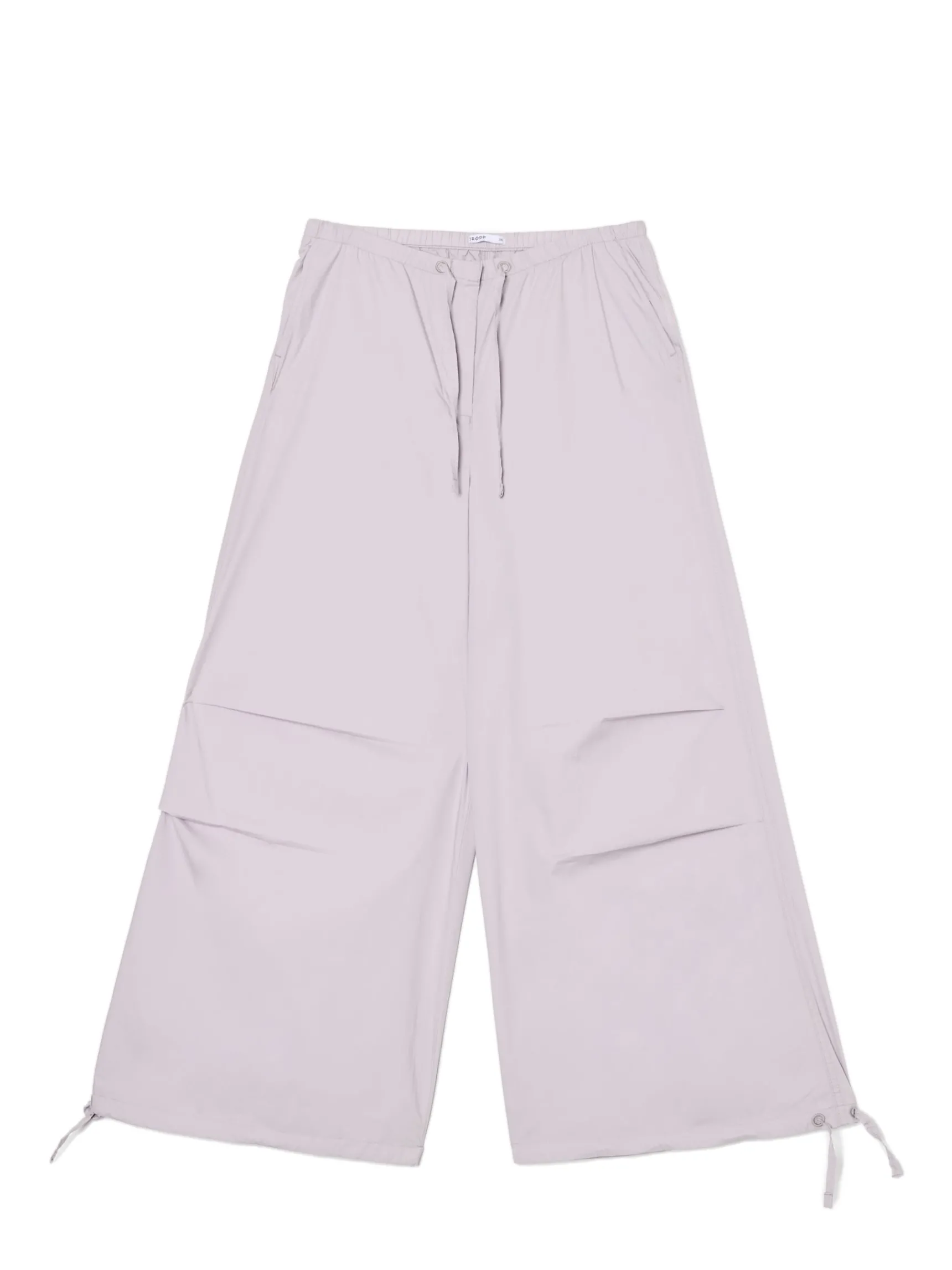 Sale Cropp Bawełniane spodnie wide leg beżowy