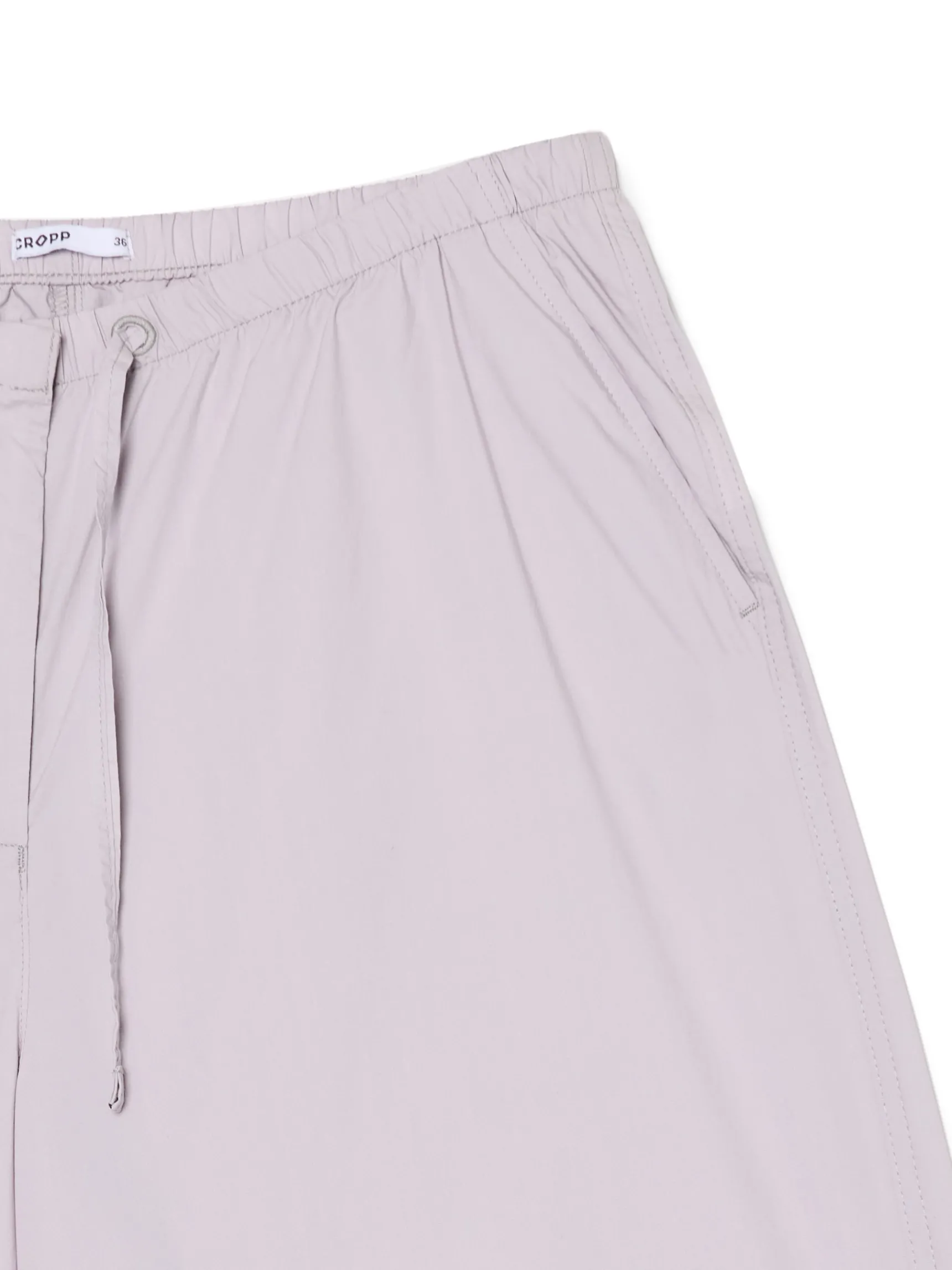 Sale Cropp Bawełniane spodnie wide leg beżowy