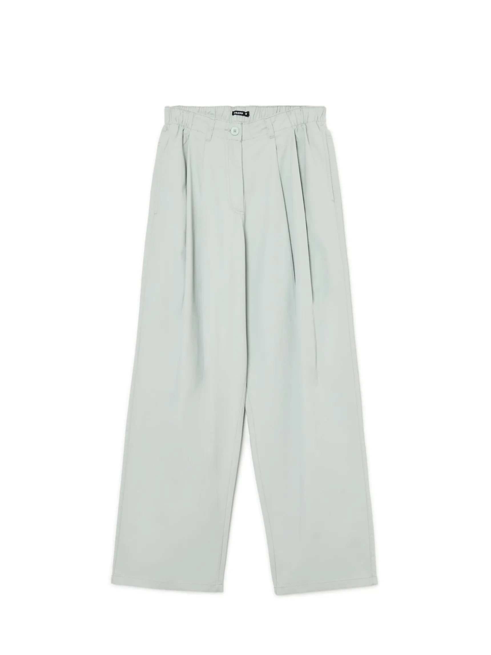 Fashion Cropp Bawełniane spodnie wide leg zielony