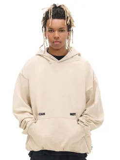 Best Cropp Beżowa bluza loose z kapturem beżowy