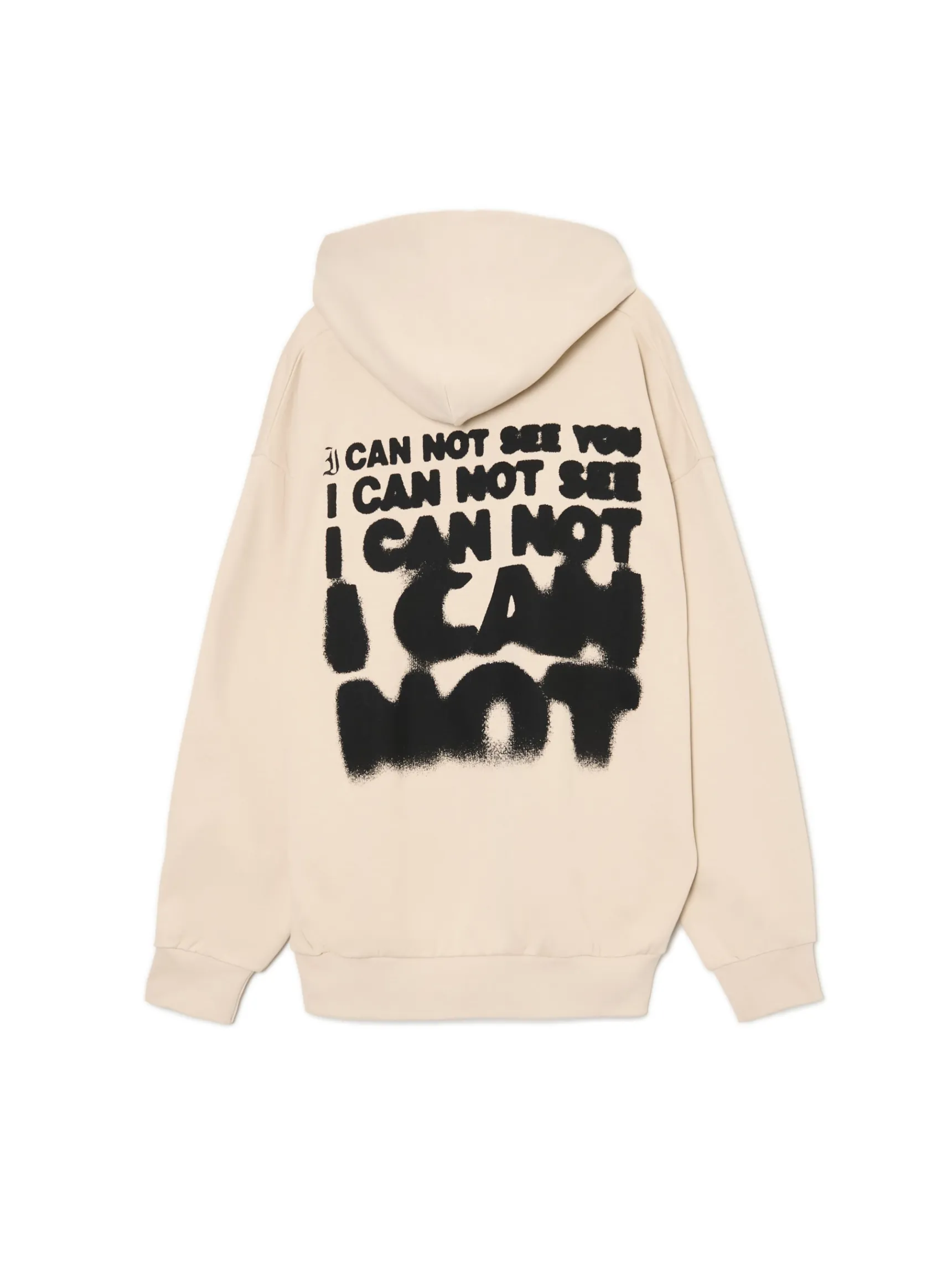 Best Cropp Beżowa bluza loose z kapturem beżowy