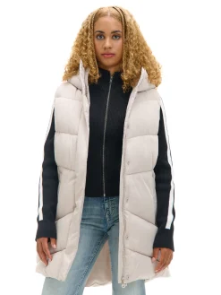 Fashion Cropp Beżowa kamizelka puffer z kapturem beżowy