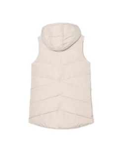 Fashion Cropp Beżowa kamizelka puffer z kapturem beżowy