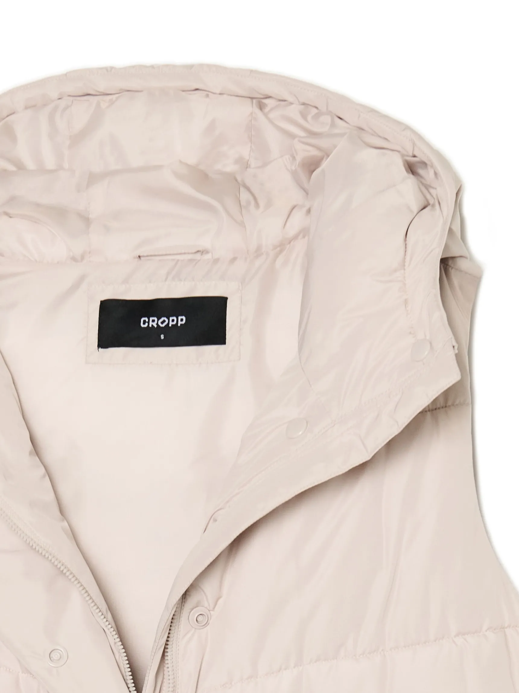 Fashion Cropp Beżowa kamizelka puffer z kapturem beżowy