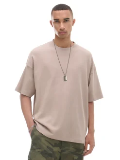 New Cropp Beżowa koszulka basic jasnyszary