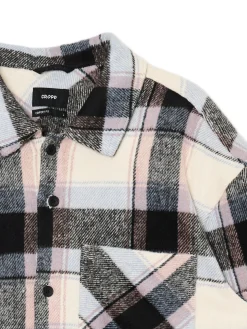 Outlet Cropp Beżowa kraciasta koszula z domieszką wełny beżowy