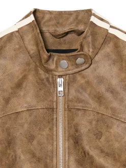 Sale Cropp Beżowa kurtka biker beżowy