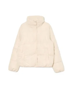 Fashion Cropp Beżowa kurtka puffer beżowy