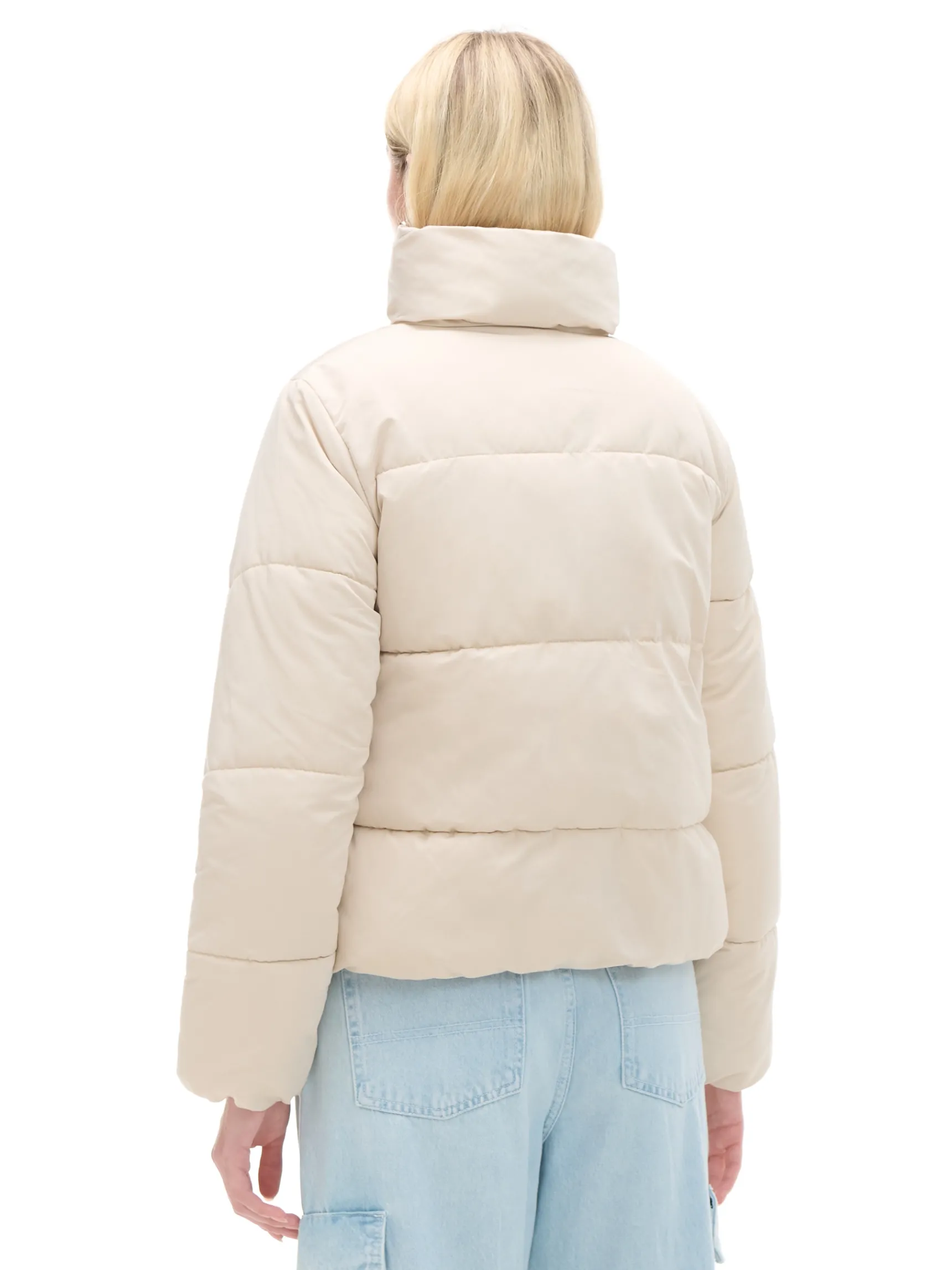 Fashion Cropp Beżowa kurtka puffer beżowy