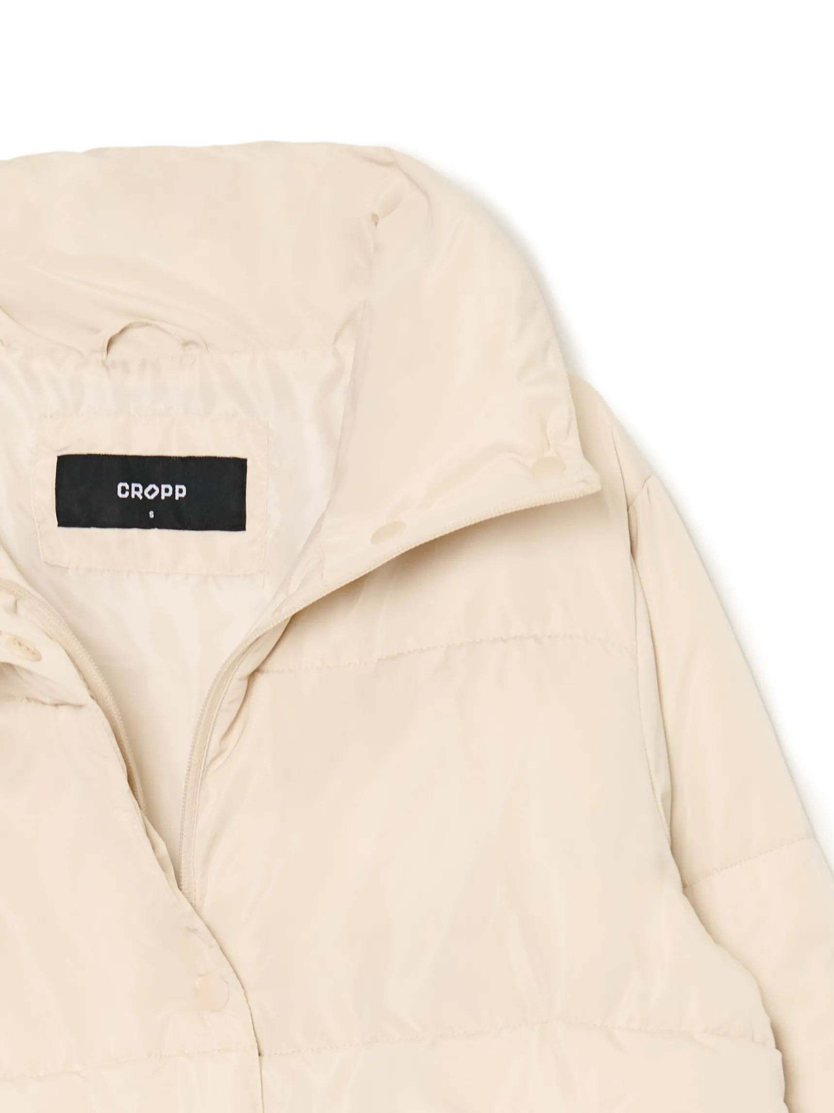 Fashion Cropp Beżowa kurtka puffer beżowy