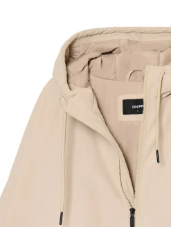 Fashion Cropp Beżowa kurtka z kapturem i nadrukiem beżowy