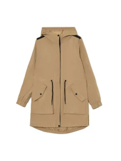 New Cropp Beżowa parka z kapturem beżowy
