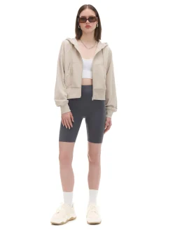 New Cropp Beżowa rozpinana bluza z kapturem beżowy