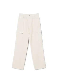 New Cropp Beżowe jeansy cargo straight beżowy