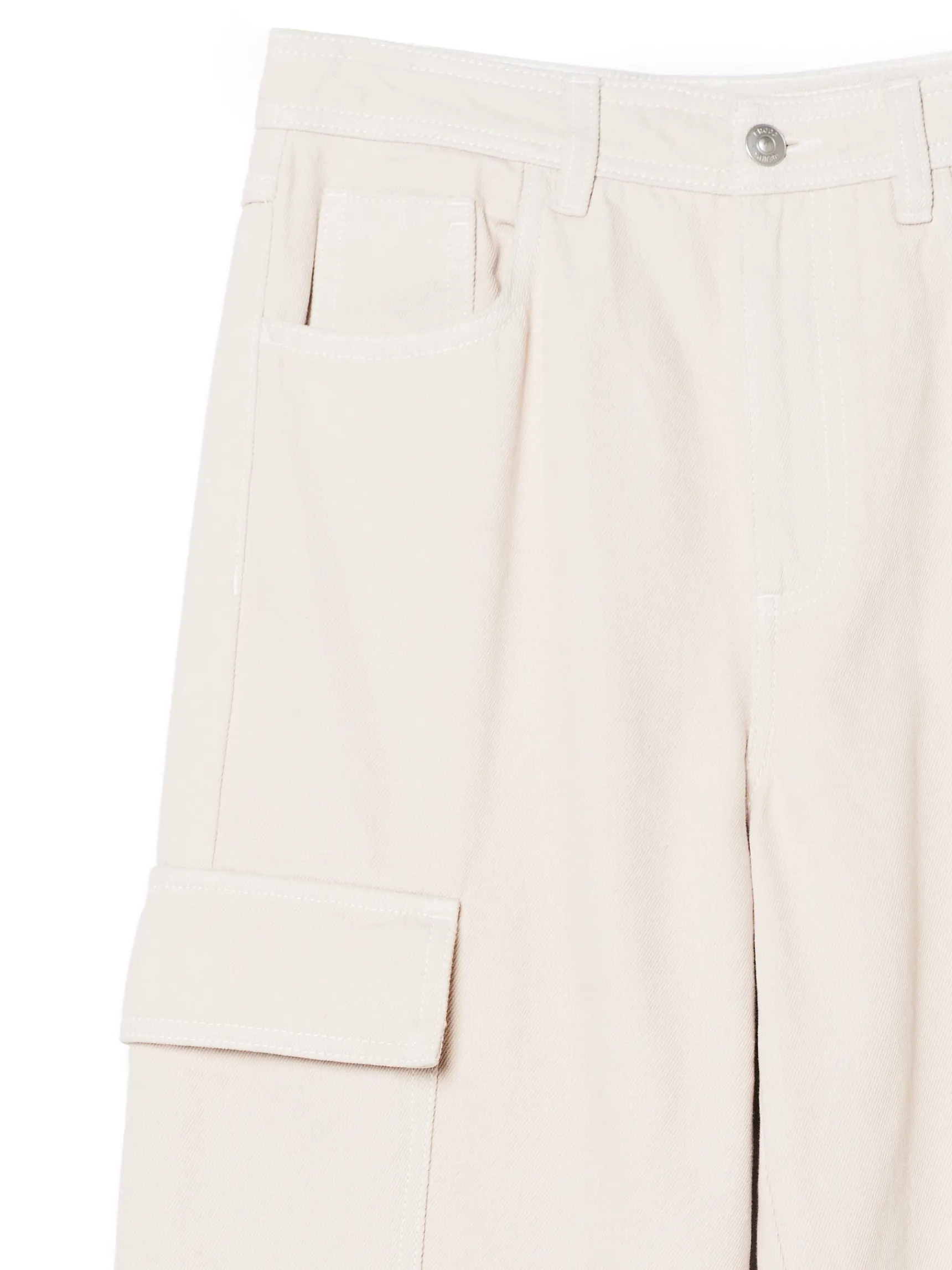 New Cropp Beżowe jeansy cargo straight beżowy