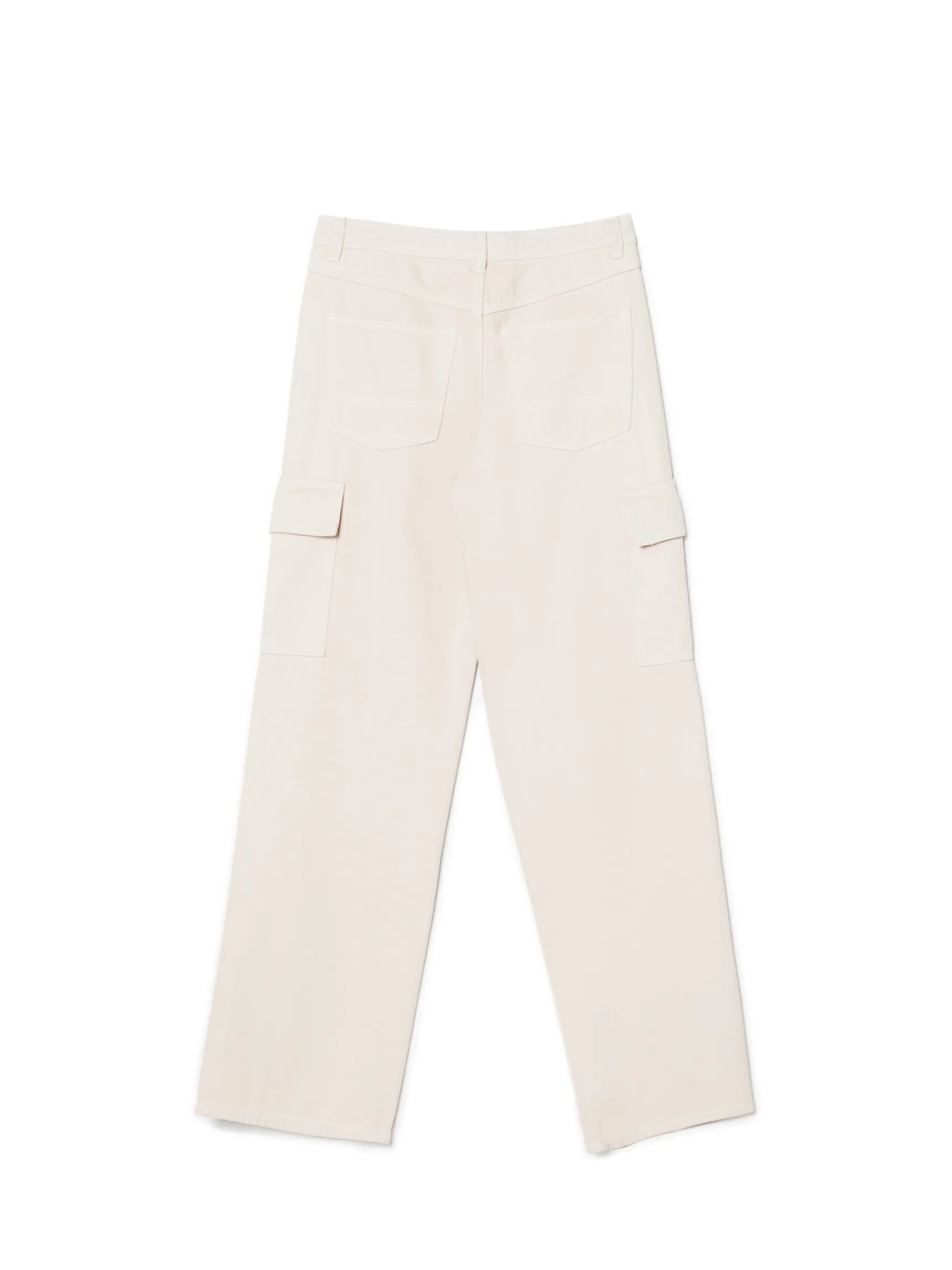 New Cropp Beżowe jeansy cargo straight beżowy