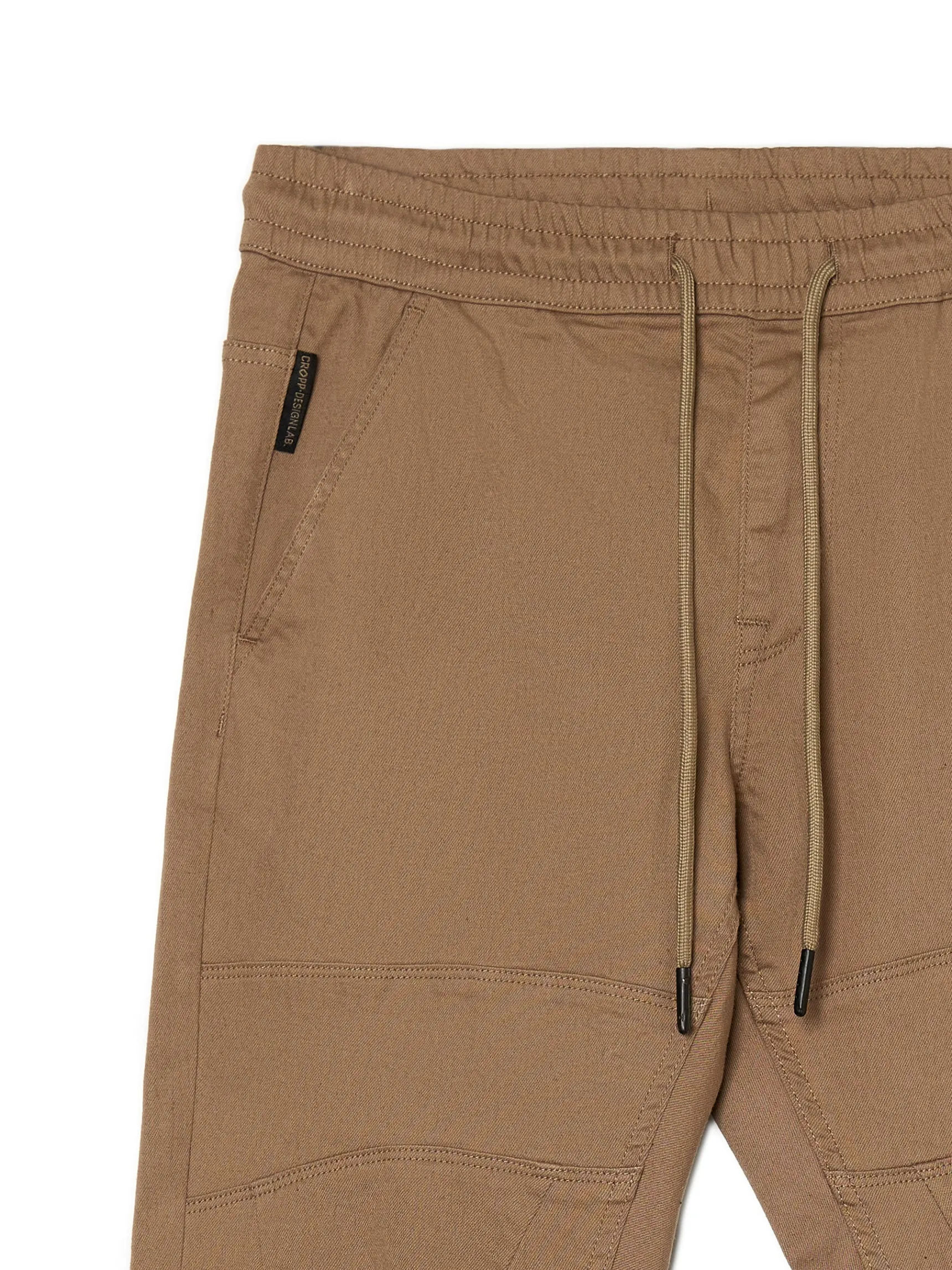Clearance Cropp Beżowe joggery z kieszeniami cargo beżowy