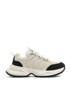 New Cropp Beżowe sneakersy z odblaskowymi elementami beżowy