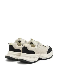 New Cropp Beżowe sneakersy z odblaskowymi elementami beżowy