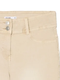 Online Cropp Beżowe spodnie flare z efektem sprania beżowy