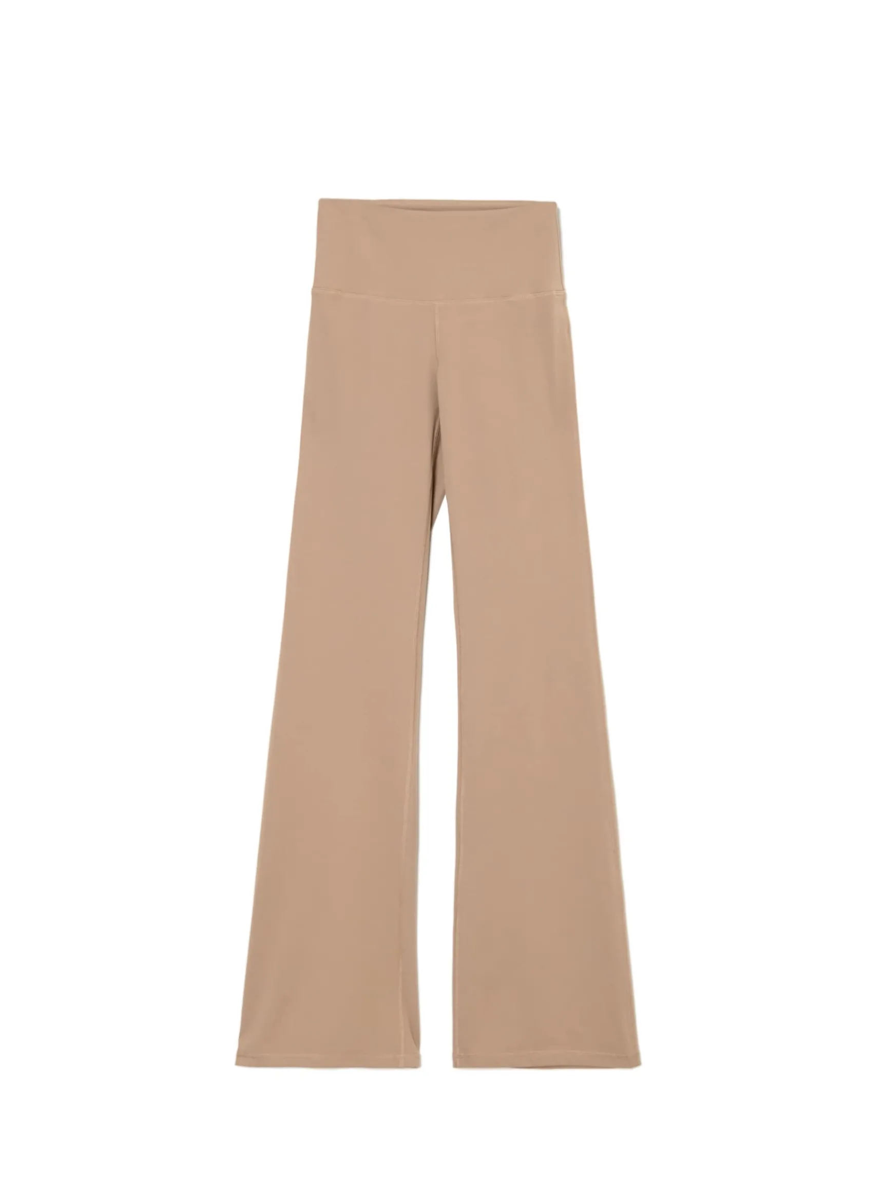 Clearance Cropp Beżowe spodnie flare z wysokim stanem brązowy