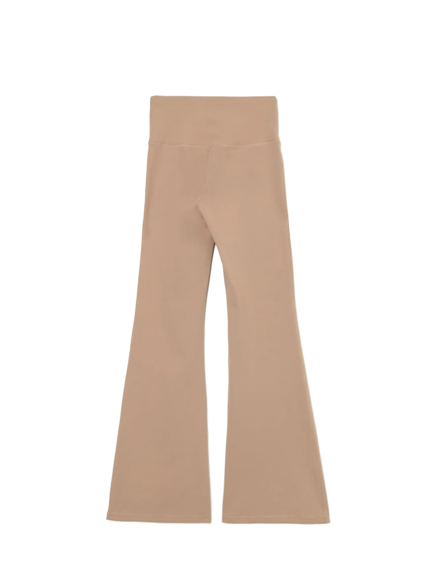Clearance Cropp Beżowe spodnie flare z wysokim stanem brązowy