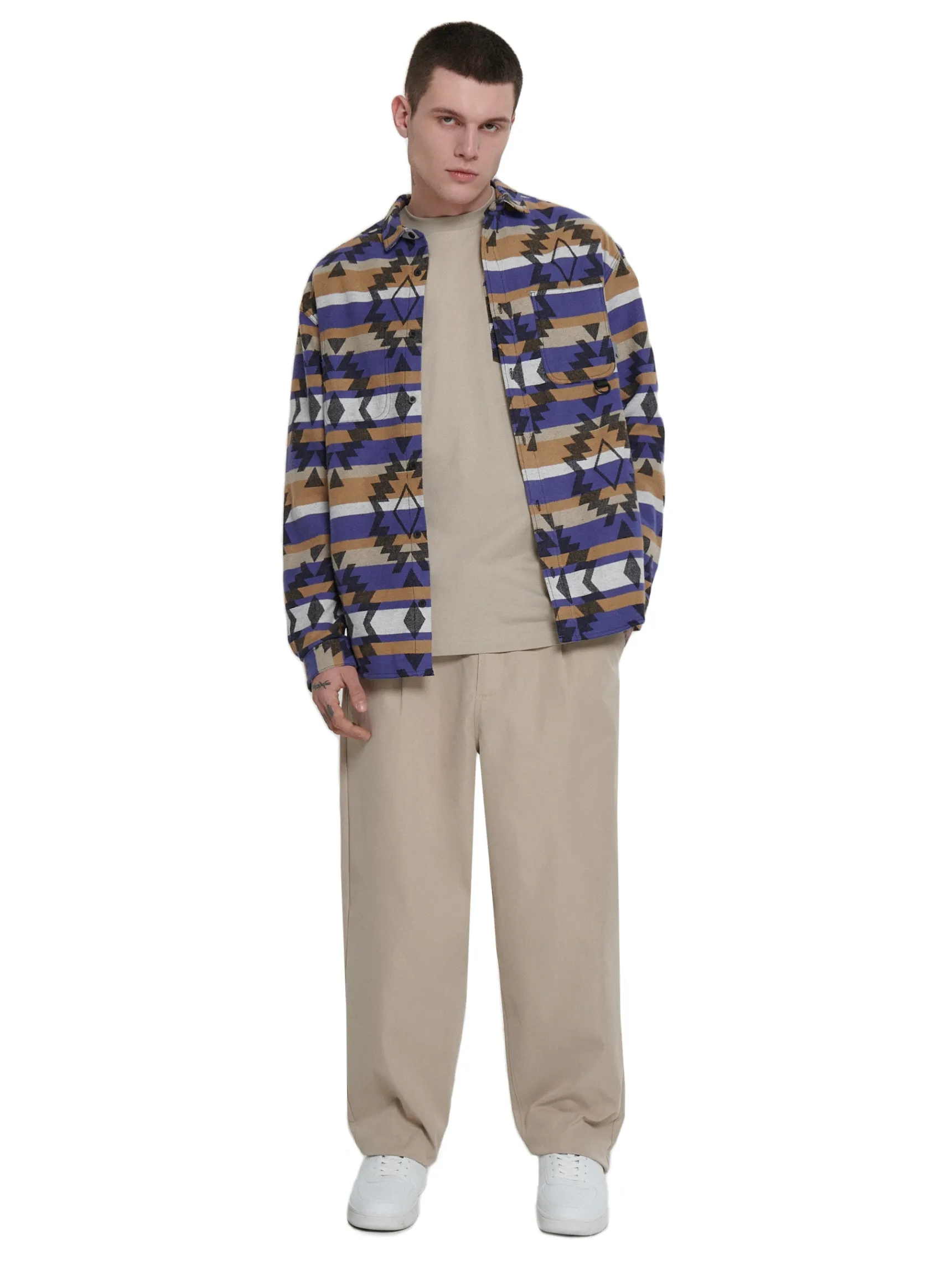 Clearance Cropp Beżowe spodnie loose ADU.LTD beżowy