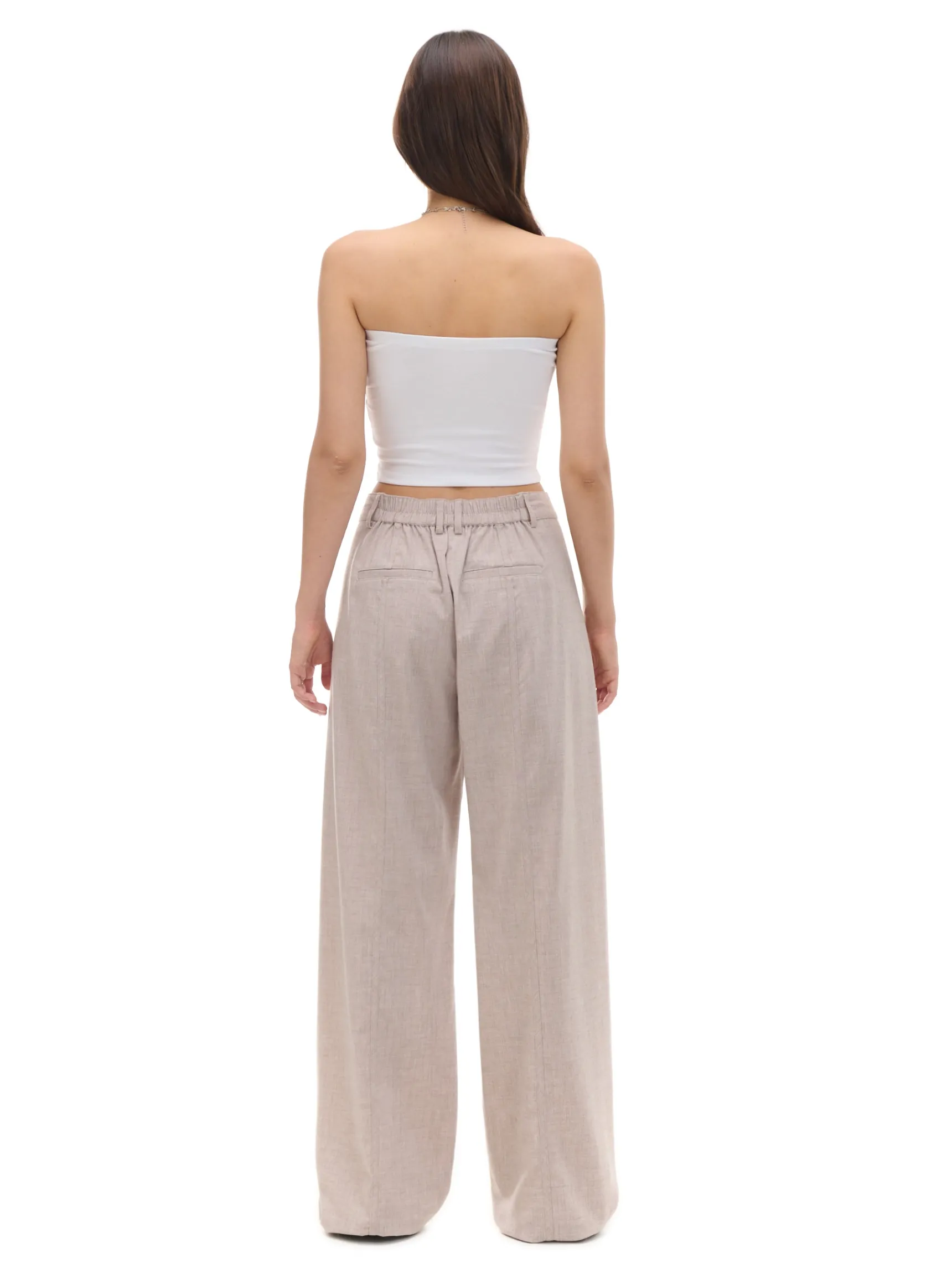 Discount Cropp Beżowe spodnie tailoring beżowy