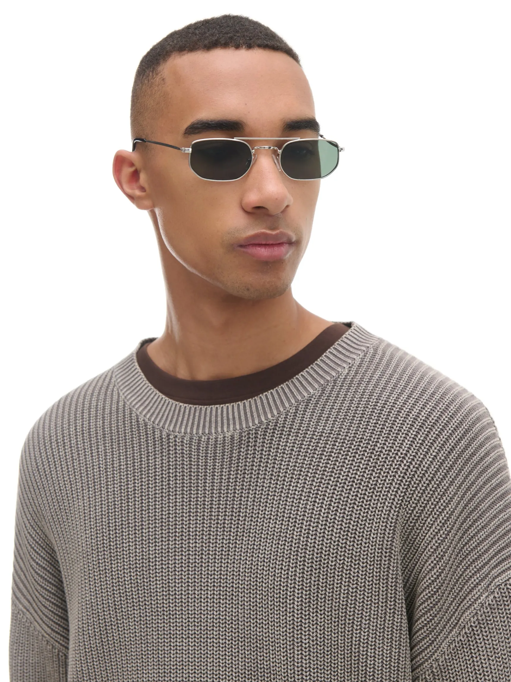 Online Cropp sweter z prążkowanej dzianiny beżowy