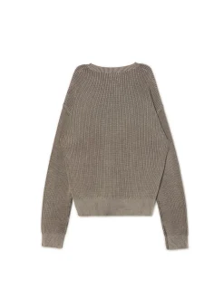 Online Cropp sweter z prążkowanej dzianiny beżowy