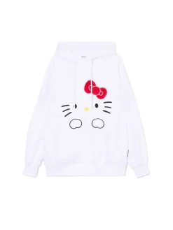 Online Cropp Biała bluza hoodie Hello Kitty biały