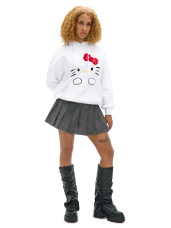 Online Cropp Biała bluza hoodie Hello Kitty biały