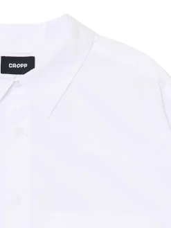 Hot Cropp Biała koszula z haftem biały