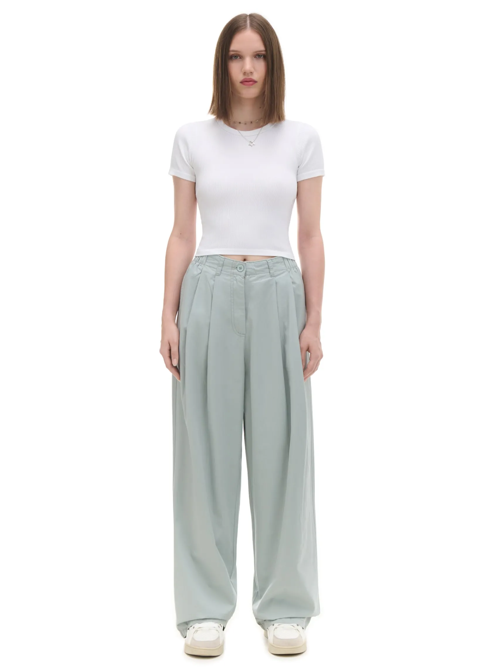 Discount Cropp Biała koszulka slim biały