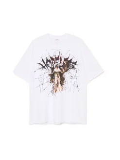 Discount Cropp Biała koszulka z nadrukiem rzeźby UNISEX biały