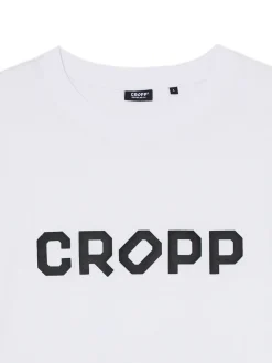 Hot Cropp Biała koszulka z nadrukiem biały