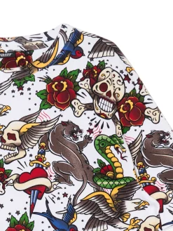 Fashion Cropp Biała koszulka z nadrukiem all over biały
