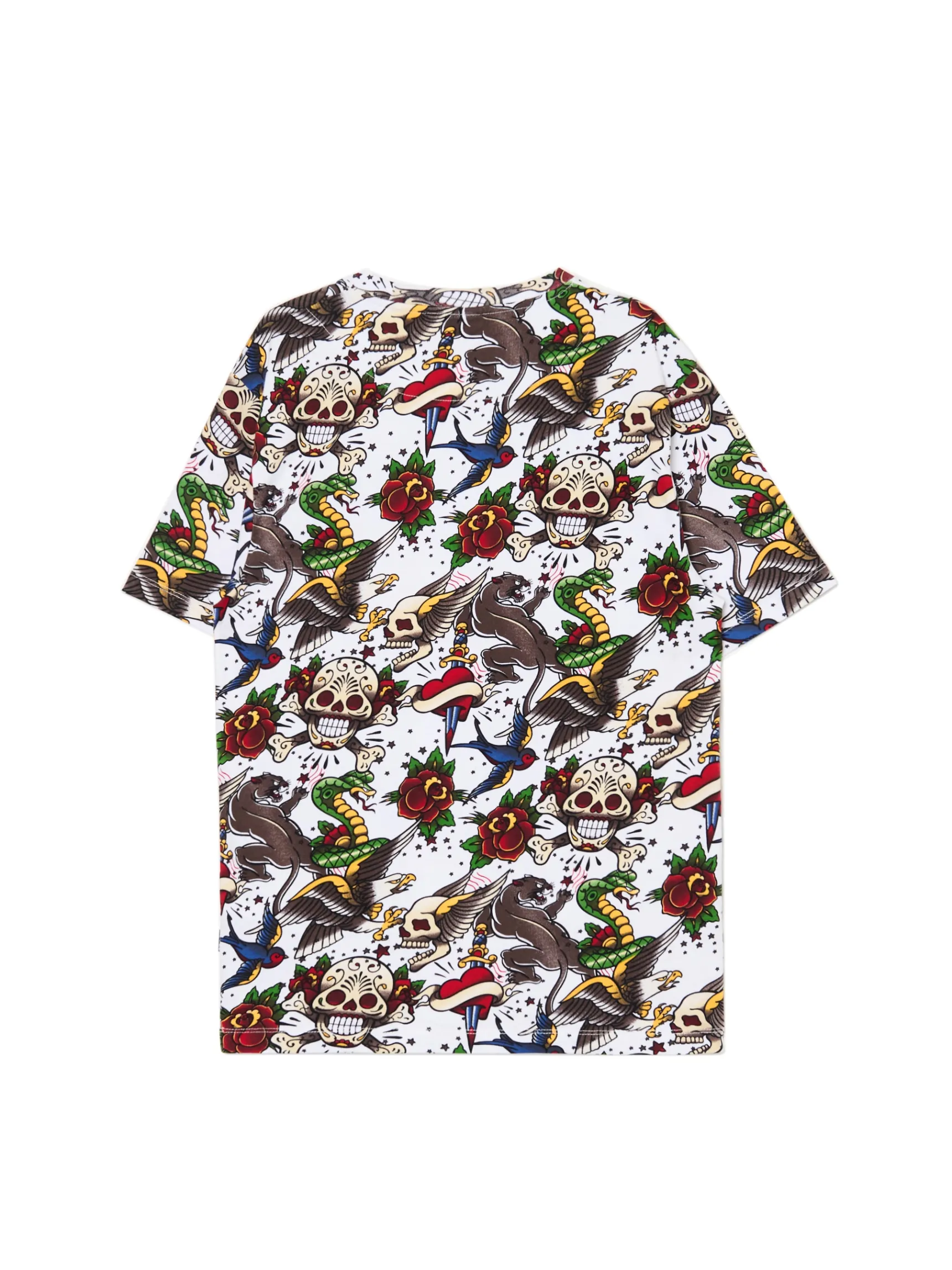 Fashion Cropp Biała koszulka z nadrukiem all over biały