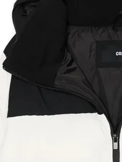 Online Cropp Biała kurtka puffer z czarnym karczkiem biały