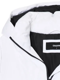 Fashion Cropp Biała pikowana kurtka z kapturem biały