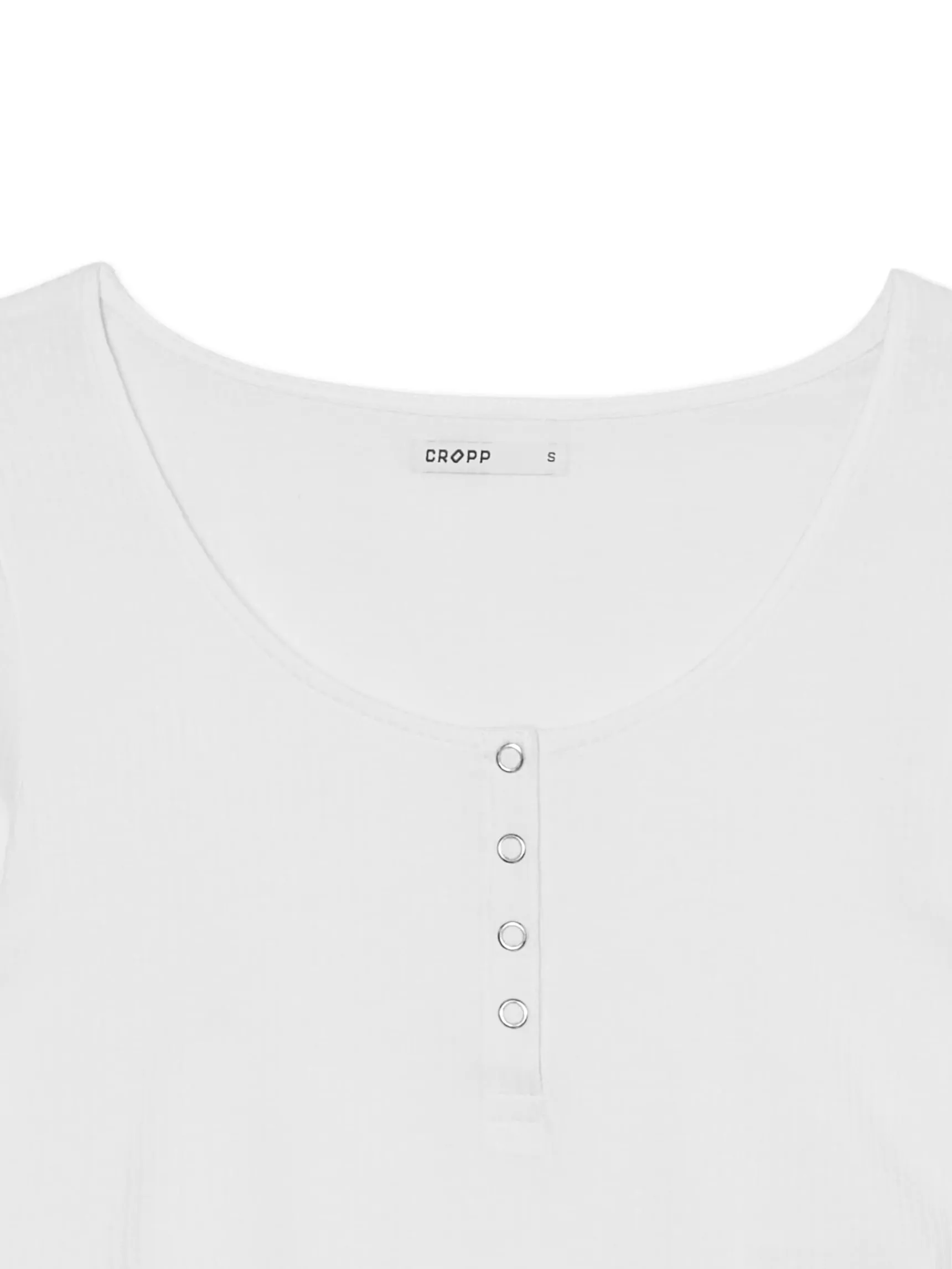 Clearance Cropp Biała prążkowana bluzka z długim rękawem biały
