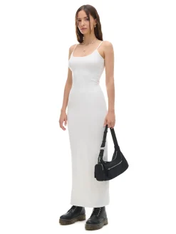 Outlet Cropp Biała sukienka maxi biały