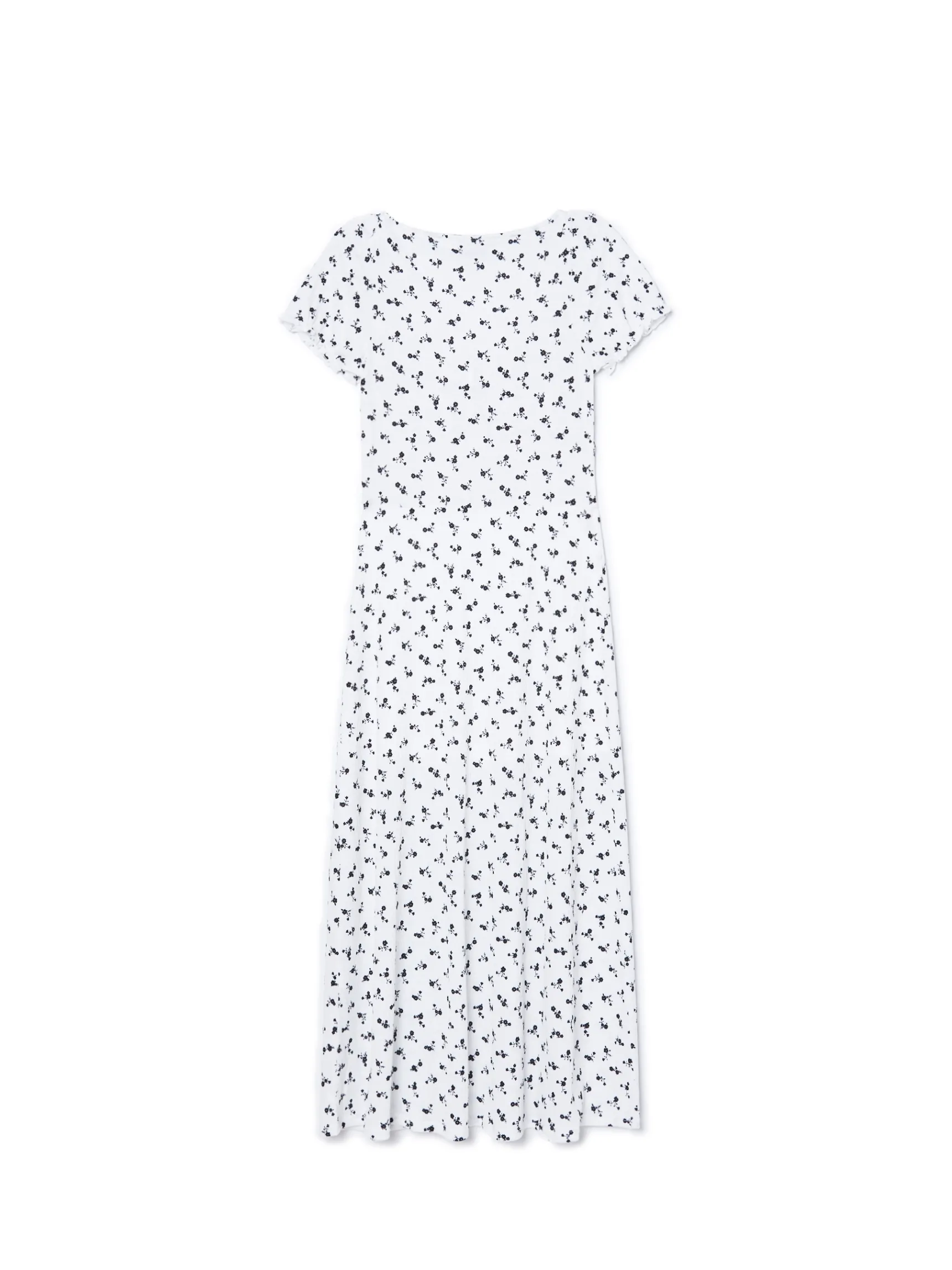 Discount Cropp Biała sukienka midi w kwiaty biały