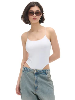 Outlet Cropp Białe body na ramiączkach biały