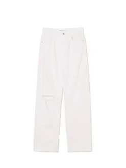 Discount Cropp Białe jeansy straight biały