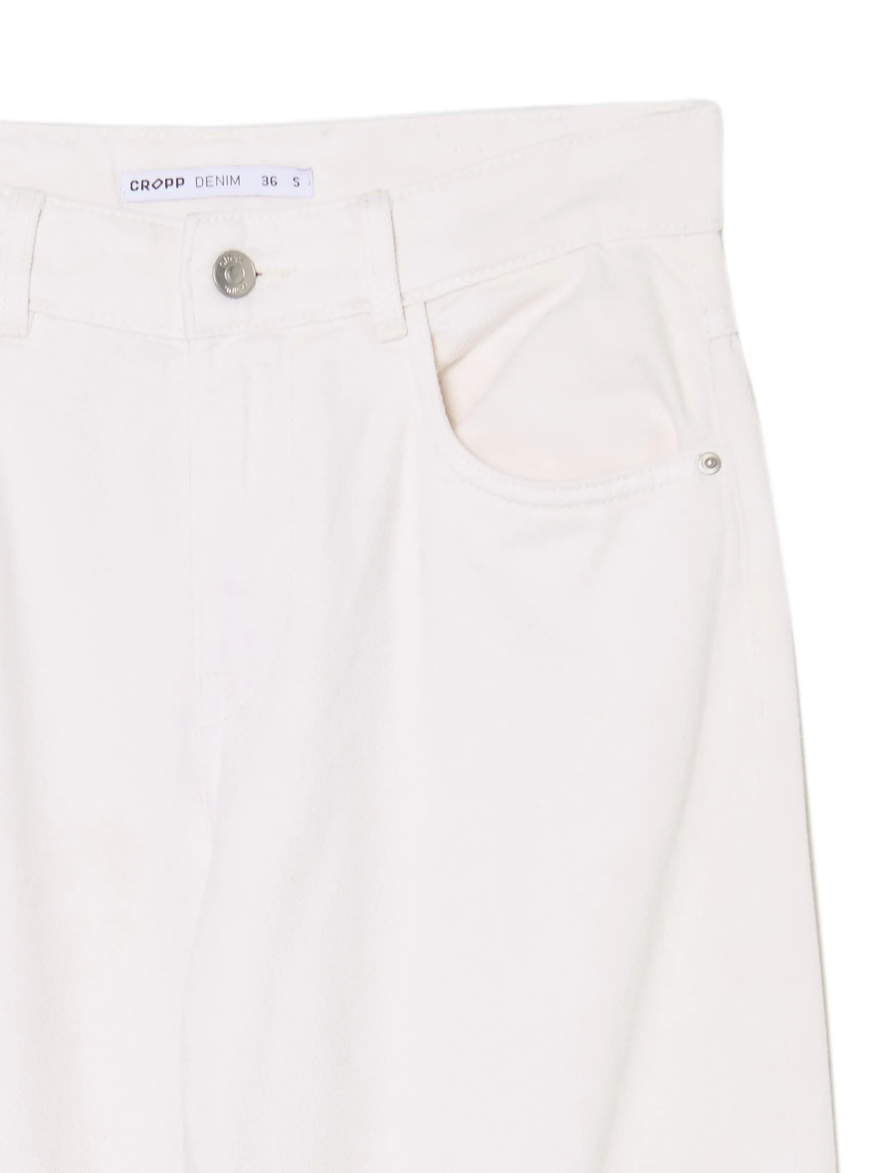 Discount Cropp Białe jeansy straight biały