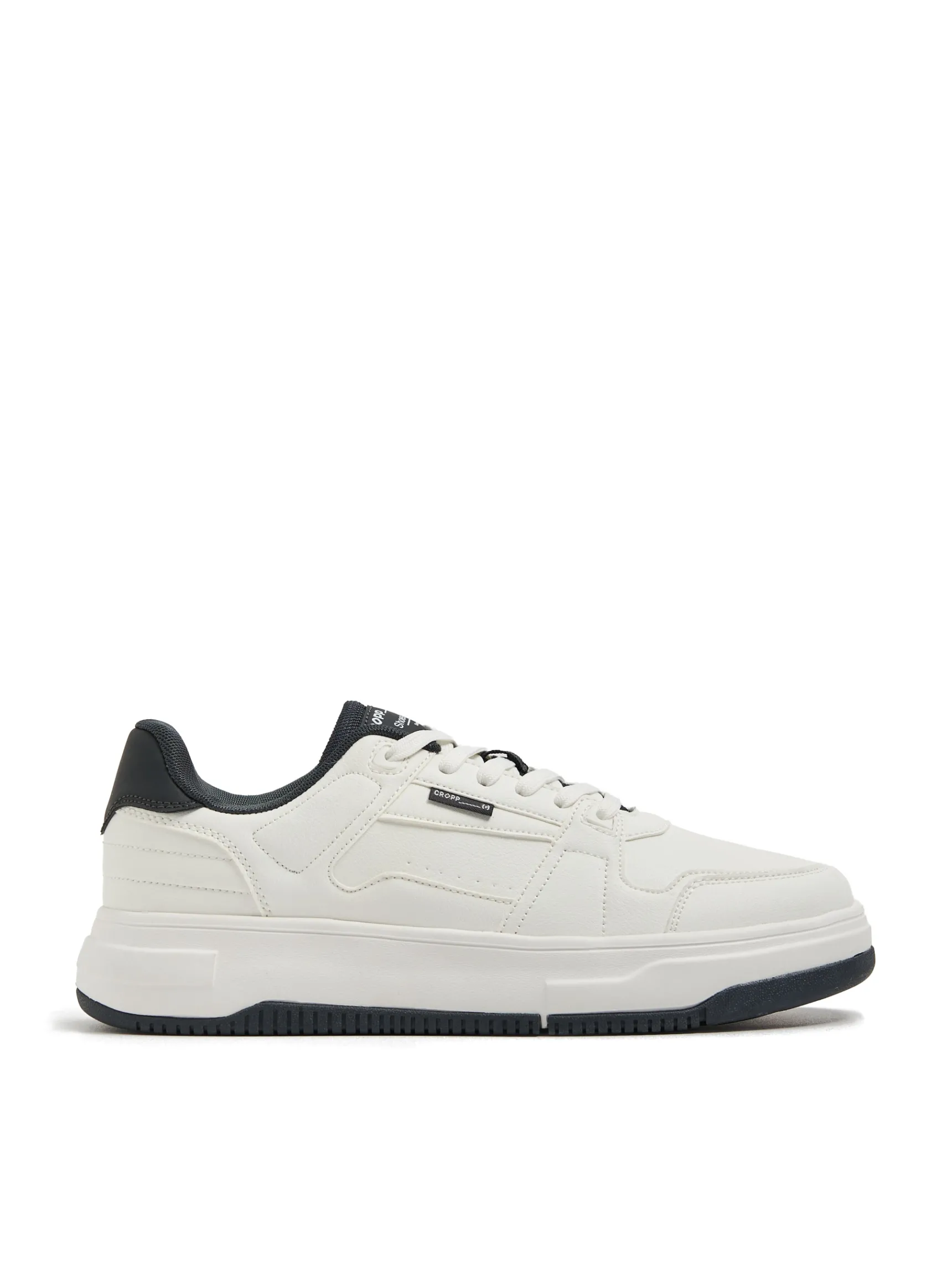 Fashion Cropp Białe sneakersy z czarnymi elementami biały