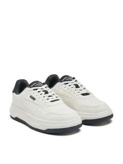 Fashion Cropp Białe sneakersy z czarnymi elementami biały