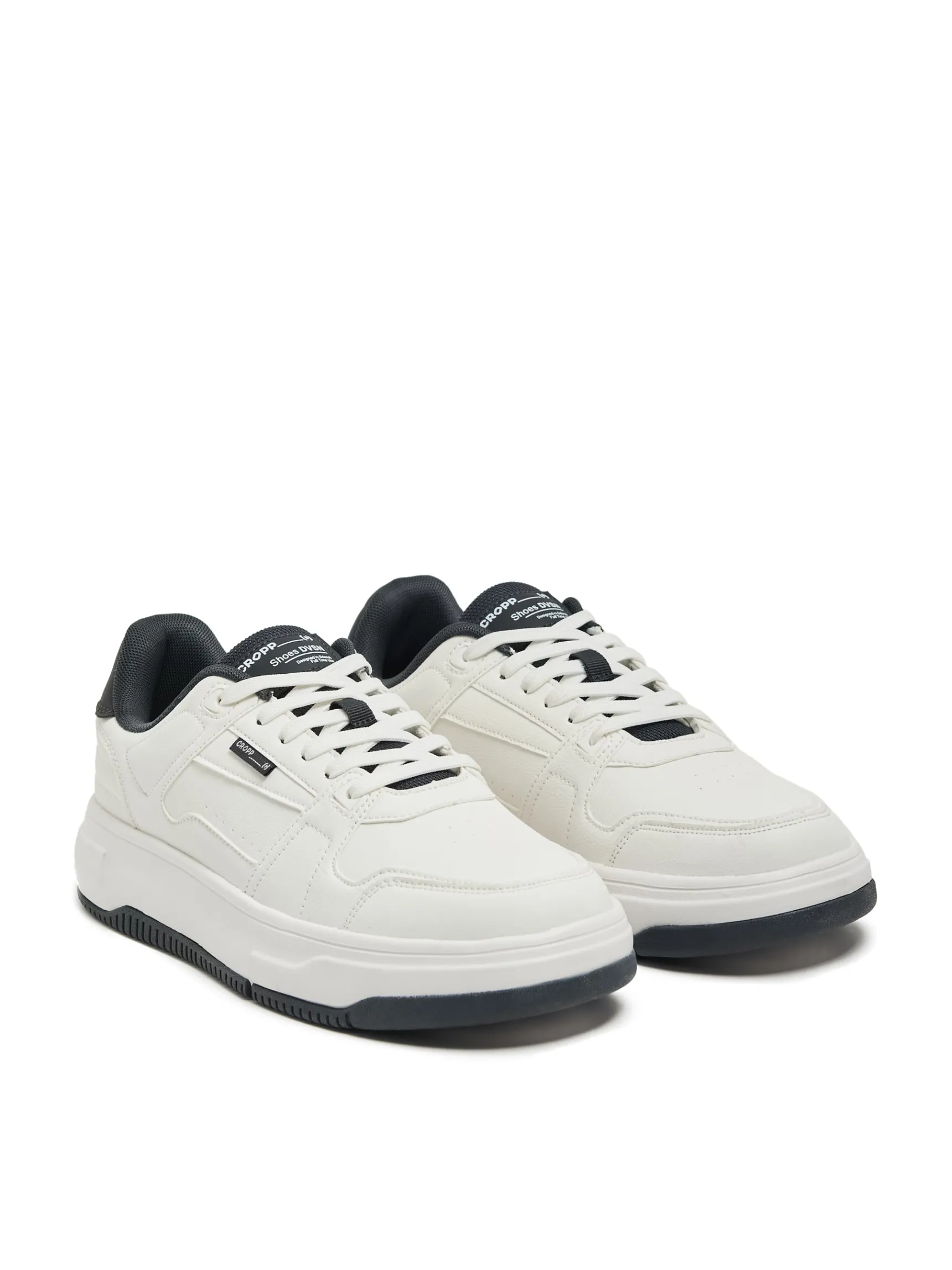 Fashion Cropp Białe sneakersy z czarnymi elementami biały